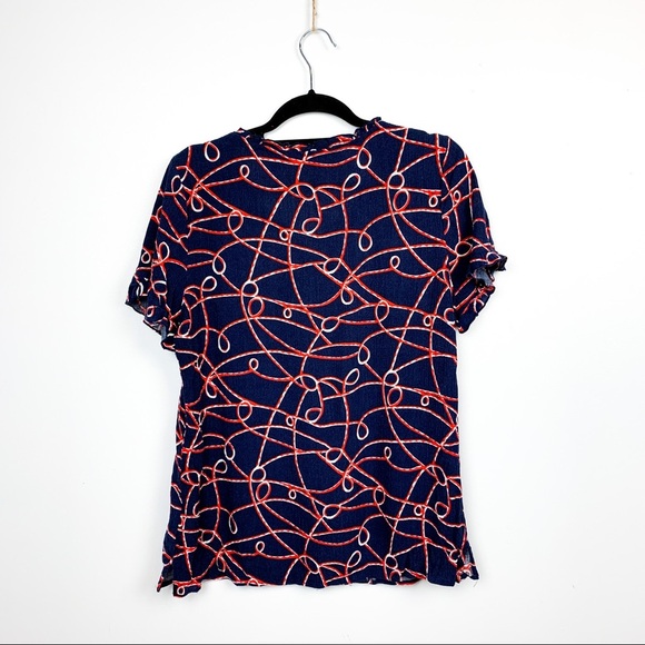 Sag Harbor Blue & Red Short Sleeve Blouse - Picture 7 of 9